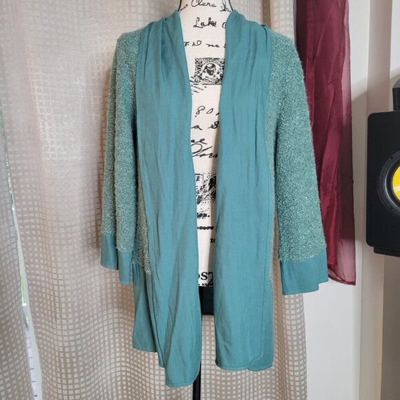 Soft Surroundings Green Wool Blend Open Cardigan Sweater - Size Medium - Picture 8 of 8